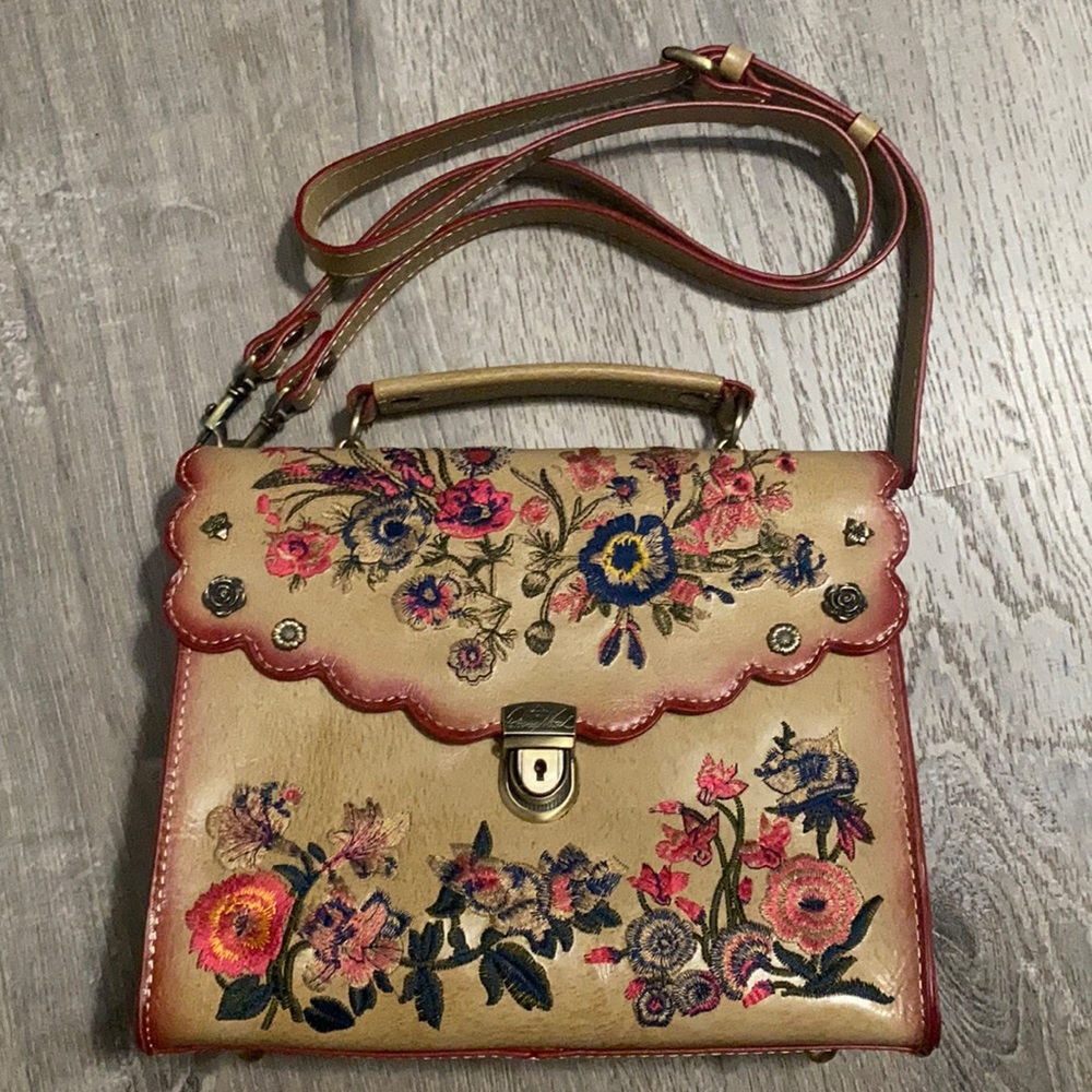 PATRICIA NASH Simona Satchel Prairie Rose Embroidered bag